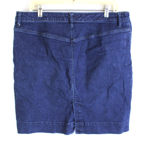 A New Day Straight Knee-Length Dark Wash Denim Skirt Women's Size 14