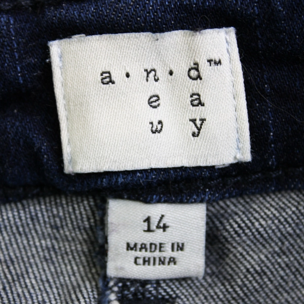 A New Day Straight Knee-Length Dark Wash Denim Skirt Women's Size 14