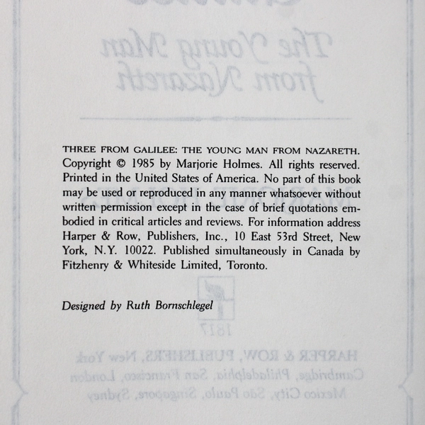 VTG Marjorie Holmes Three From Galilee The Young Man From Nazareth 1985 HC DJ