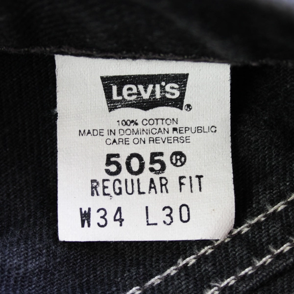 Levi's 505 Relaxed Fit Black Straight-Leg Jeans Men's Size W34 x L30