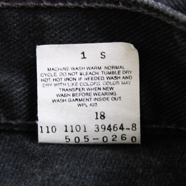 Levi's 505 Relaxed Fit Black Straight-Leg Jeans Men's Size W34 x L30