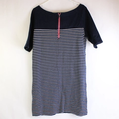 Gap Navy Blue and White Striped Boatneck Mariner Dress Women's Size Large