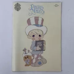 Precious Moments Uncle Sam with Bible PM-15 1987 Cross Stitch Book Gloria & Pat