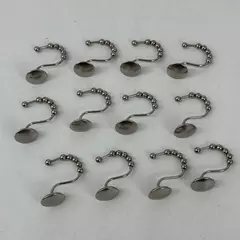 12 Piece Silver Tone S Shower Curtain Hooks With Silver Balls