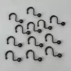 12 Piece Nickel Plated S Shower Curtain Hooks With Balls