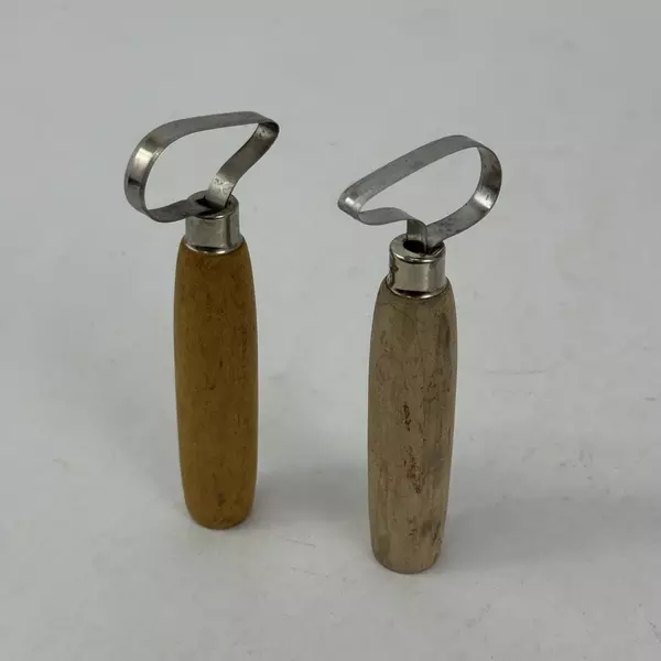 Loop Tool Wood Handle Clay Pottery Tools Sculpture Scraper Lot of 2