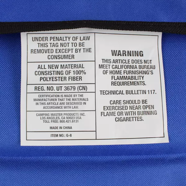 Stansport Tubular Frame Folding Stadium Seat with Arms Blue Tan Lightweight