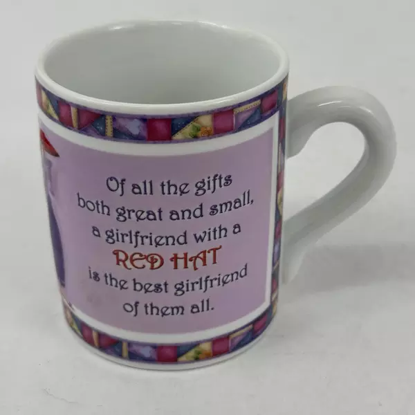Enesco 2004 Red Hat Society Best Girlfriend Purple Joy Houghton Coffee Cup Mug