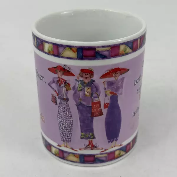 Enesco 2004 Red Hat Society Best Girlfriend Purple Joy Houghton Coffee Cup Mug