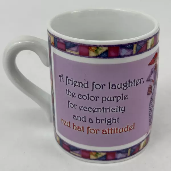 Enesco 2004 Red Hat Society Best Girlfriend Purple Joy Houghton Coffee Cup Mug