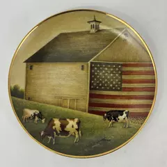 Franklin Mint Lowell Herrero Proud Pasture Collector Cow Plate American Folk Art