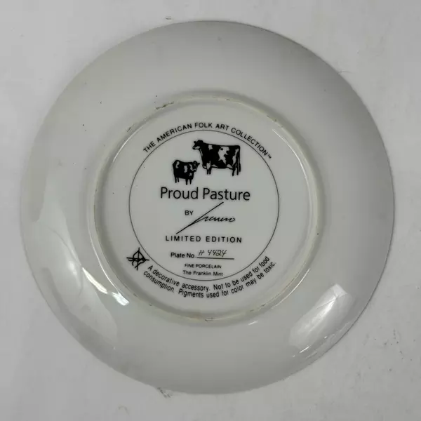 Franklin Mint Lowell Herrero Proud Pasture Collector Cow Plate American Folk Art