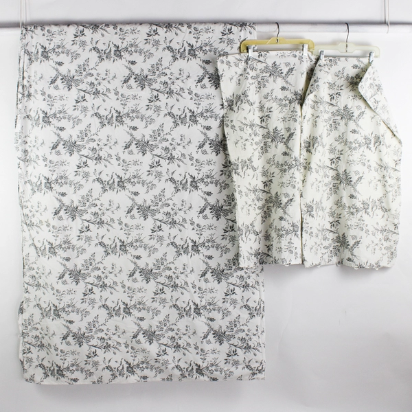 3 Pieces Duvet Cover & Pillow Case Set Size Double Black & White Floral