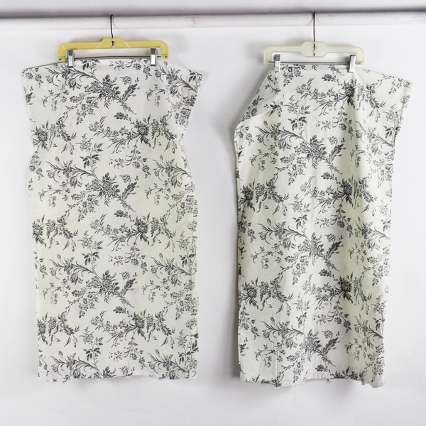 3 Pieces Duvet Cover & Pillow Case Set Size Double Black & White Floral