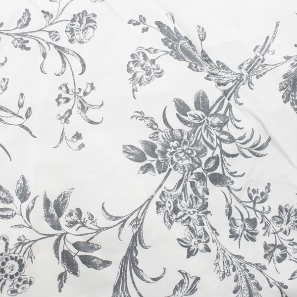 3 Pieces Duvet Cover & Pillow Case Set Size Double Black & White Floral