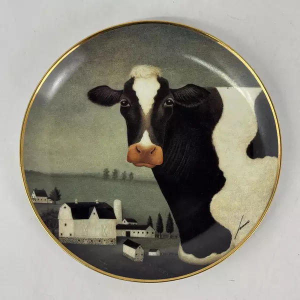 Franklin Mint Lowell Herrero Collector Cow Country Plate American Folk
