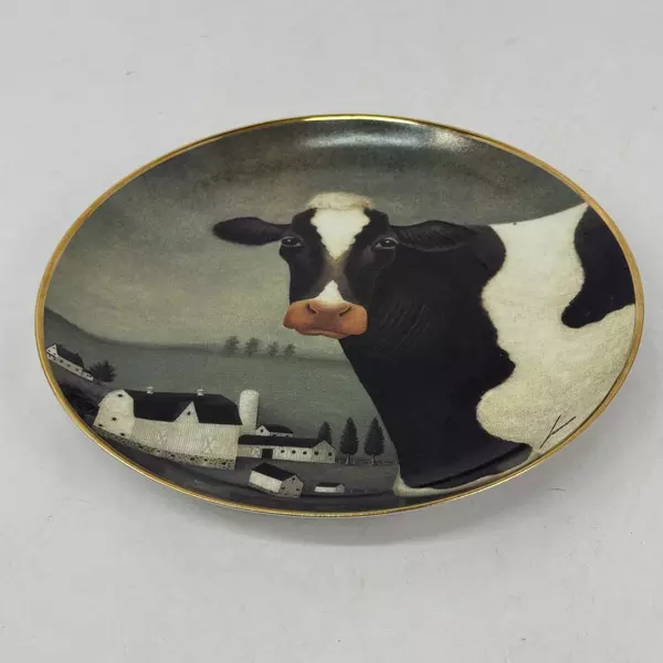 Franklin Mint Lowell Herrero Collector Cow Country Plate American Folk