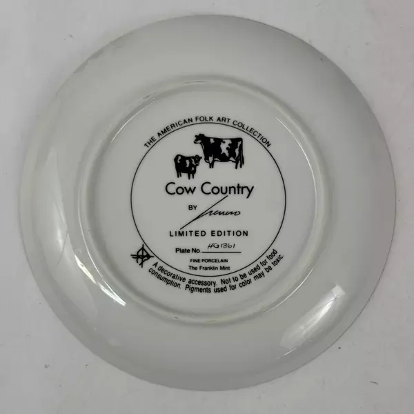 Franklin Mint Lowell Herrero Collector Cow Country Plate American Folk