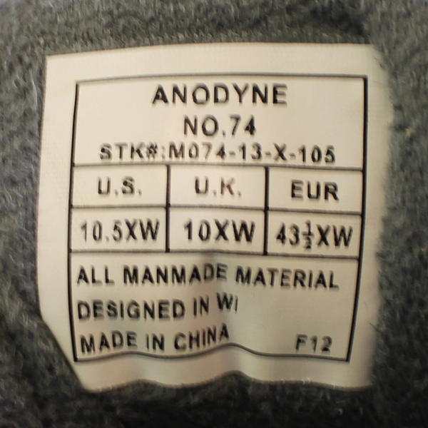 Anodyne Sneakers Shoes Women's Size 10.5XW Black Easy Fasten Closure NO.74