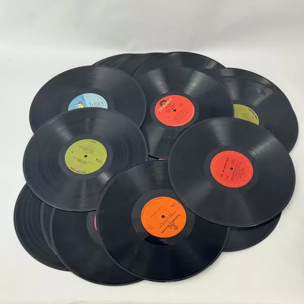 Lot Of 23 Vinyl Records No Sleeves Mixed Genres DIY Crafting Deco