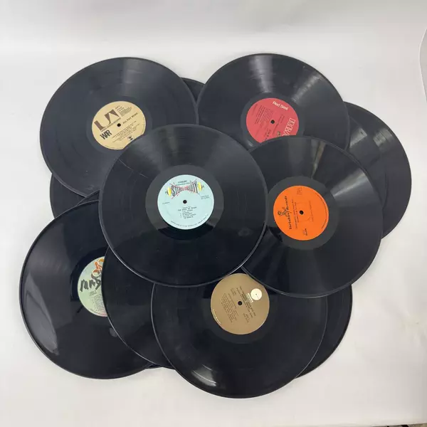 Lot Of 23 Vinyl Records No Sleeves Mixed Genres DIY Crafting Deco