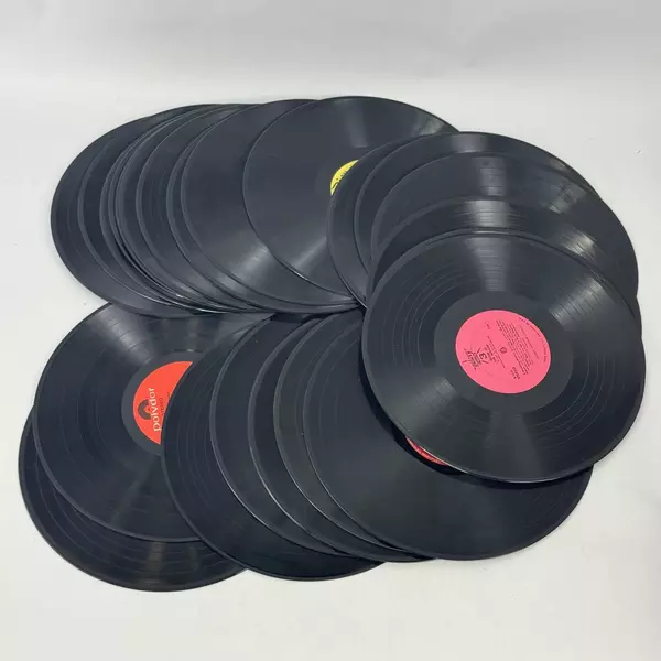 Lot Of 23 Vinyl Records No Sleeves Mixed Genres DIY Crafting Deco