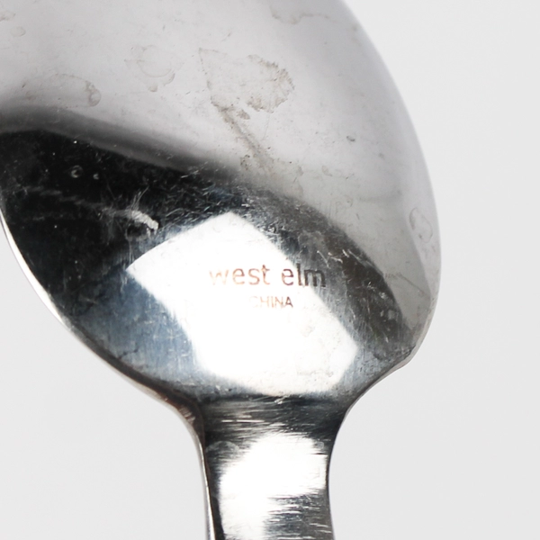 5 Piece Set West Elm Brushed Round Flatware Silverware Fork & Spoon Set