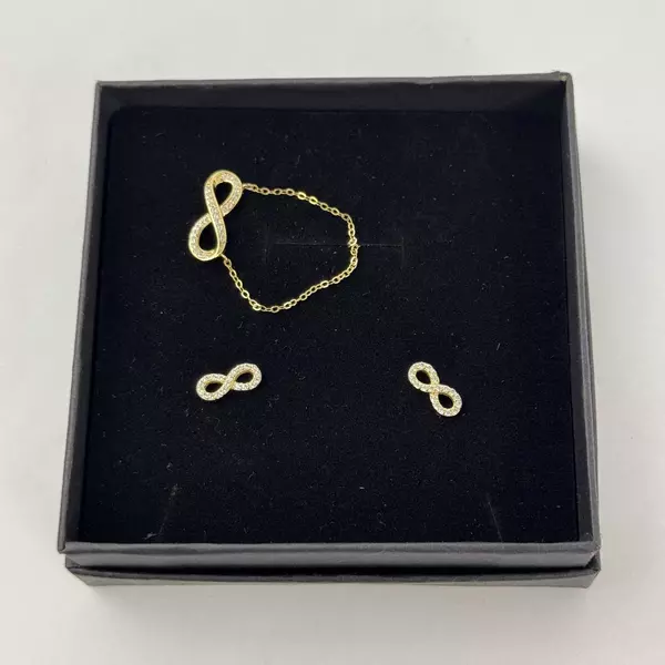 Himalaya Jewelry Sterling And Cubic Zirconia Figure 8 Necklace And Earring Set