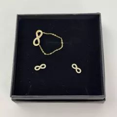 Himalaya Jewelry Sterling And Cubic Zirconia Figure 8 Necklace And Earring Set