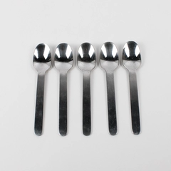 5 Piece Set West Elm Brushed Round Flatware Silverware Spoon Set