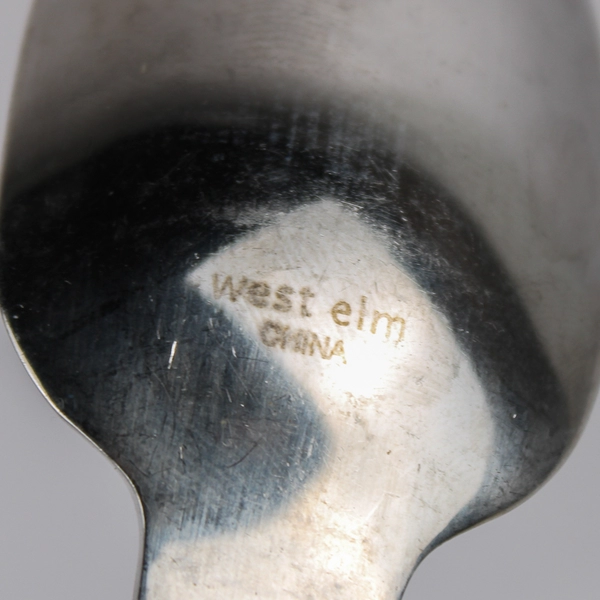 5 Piece Set West Elm Brushed Round Flatware Silverware Spoon Set