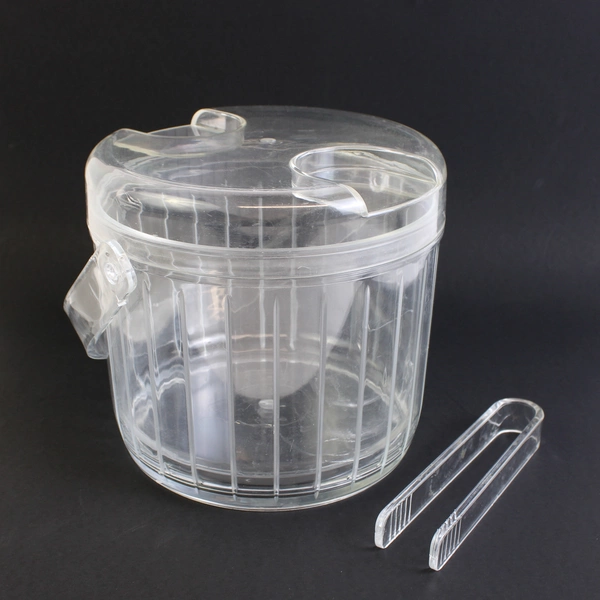 Unbranded Clear Plastic Ice Bucket with Tongs