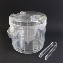 Unbranded Clear Plastic Ice Bucket with Tongs