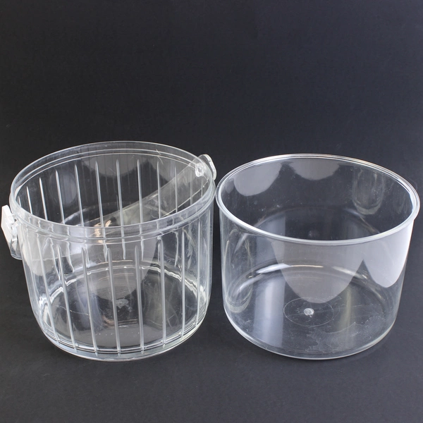 Unbranded Clear Plastic Ice Bucket with Tongs