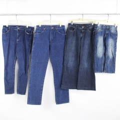 Lot of 4 Dark Wash Denim Jeans for DIY Upcycling Varied Sizes