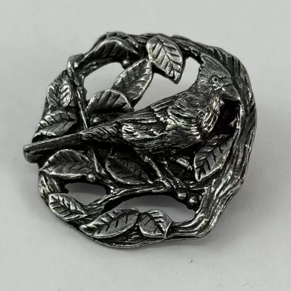 1999 Limited Edition Birds And Blooms Pewter Cardinal Pin