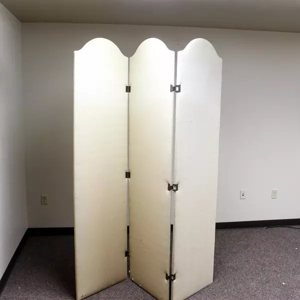 Vintage Upholstered Bedroom Divider Screen with Book Print 84" Tall Room Divider