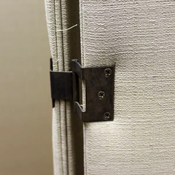 Vintage Upholstered Bedroom Divider Screen with Book Print 84" Tall Room Divider