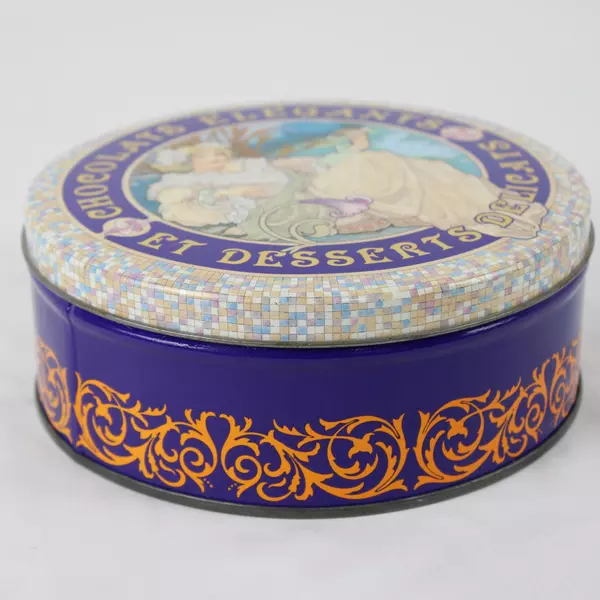 Vintage Et Desserts Delicats Chocolats Elegants Round Tin Chocolate Dessert Tin