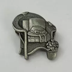 2008 Limited Edition Birds And Blooms Pewter Wicker Chair Pin