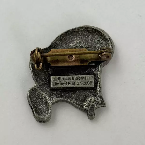 2008 Limited Edition Birds And Blooms Pewter Wicker Chair Pin