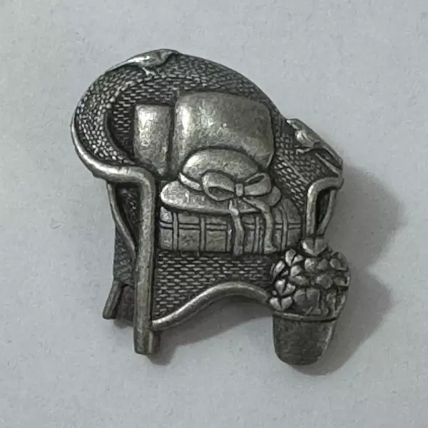 2008 Limited Edition Birds And Blooms Pewter Wicker Chair Pin