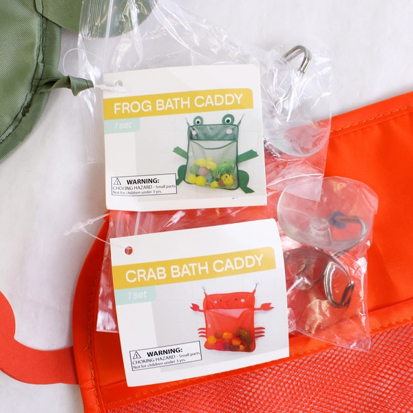 Lot of 2 Children's Bath Caddies Crab Frog NWT