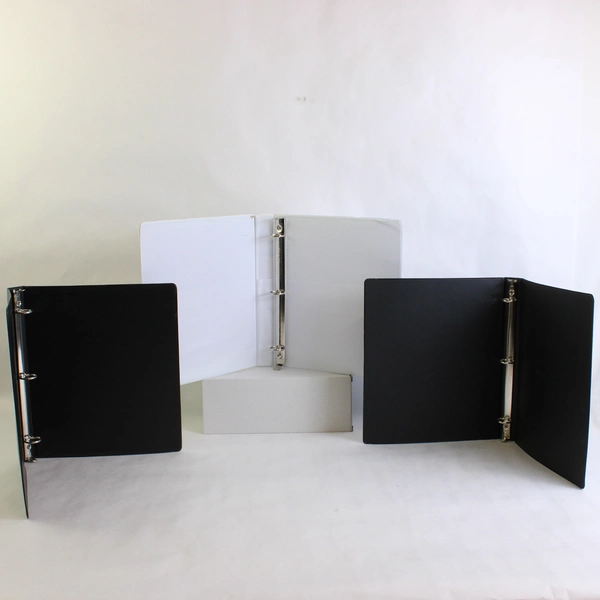 Lot of 3 Black and White 3-Ring Binders 1"