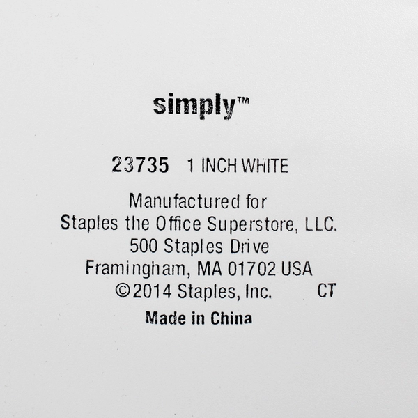 Lot of 3 White 3-Ring Binders 1" School Office Supplies