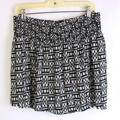 NY Collection Black and Off-White Tribal Pattern Short Skirt Women's Size 1X