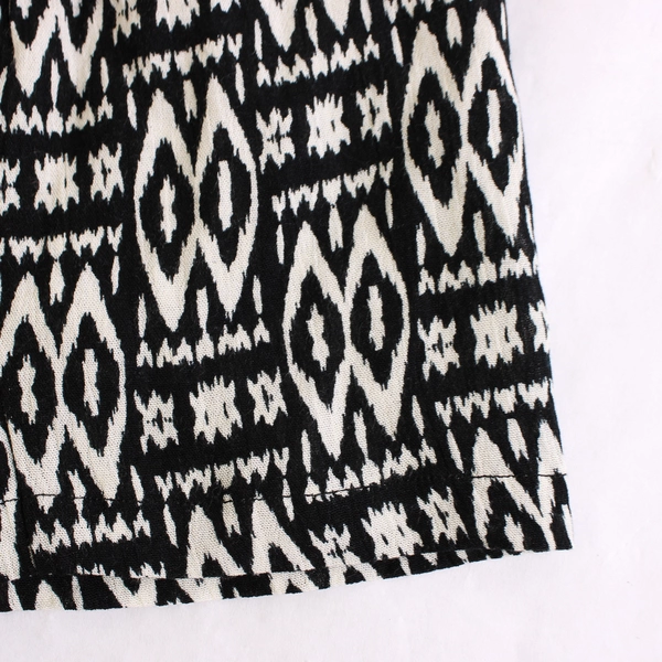NY Collection Black and Off-White Tribal Pattern Short Skirt Women's Size 1X
