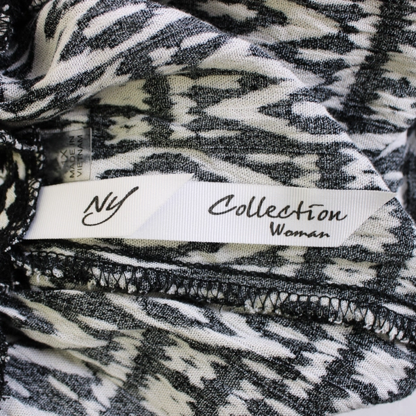 NY Collection Black and Off-White Tribal Pattern Short Skirt Women's Size 1X