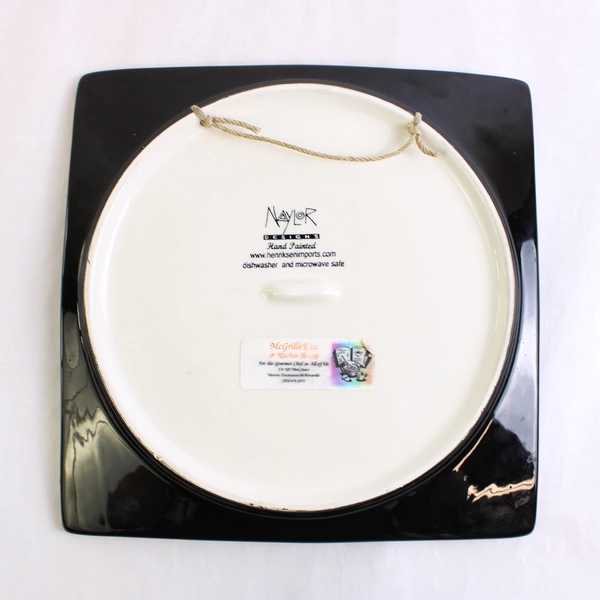 Naylor Designs Ceramic Hand-Painted Decorative Platter Chardonnay 9.10x9.10"