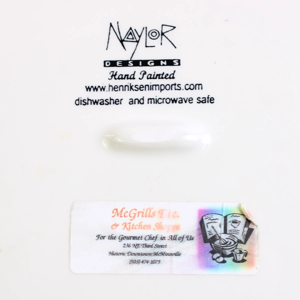 Naylor Designs Ceramic Hand-Painted Decorative Platter Chardonnay 9.10x9.10"